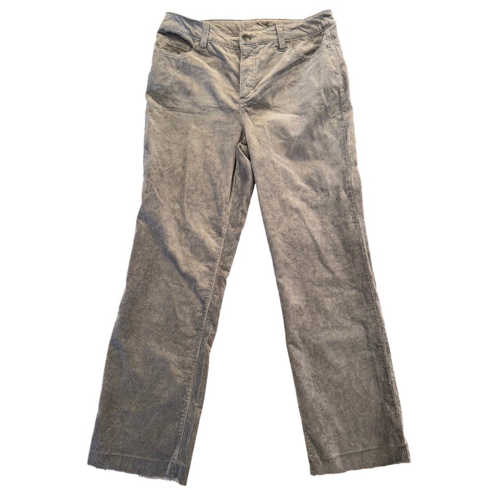 Style & Co Gray Corduroy Pants Womens 8P Petite Straight Leg Stretch Casual